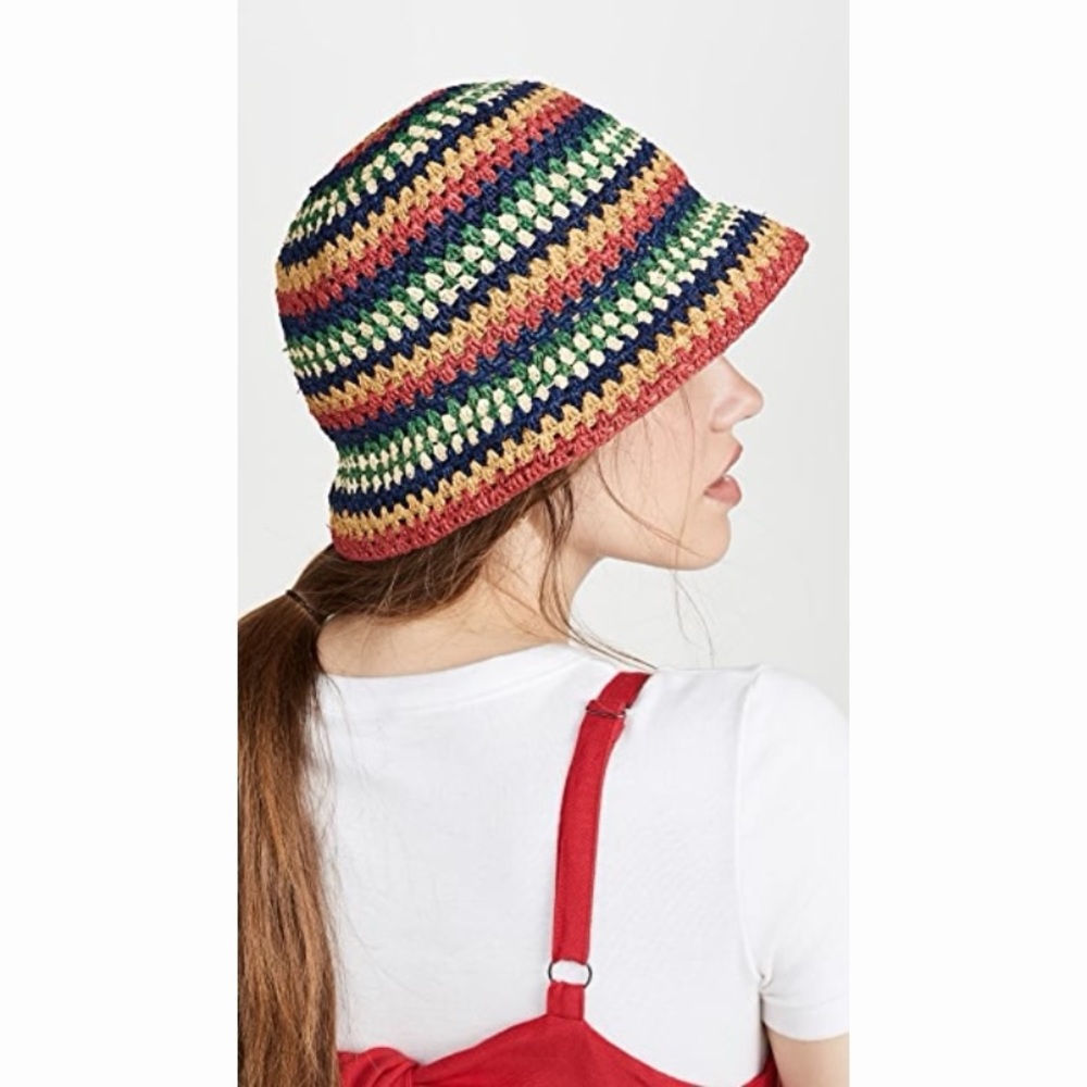 Brixton Raffia Rainbow Multi Color Bucket Hat